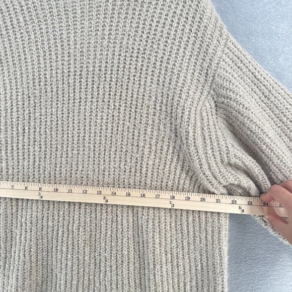 Oak + Fort Womens Sweater Dress Small Beige Tunic High Neck Casual Relaxed Fit - Picture 7 of 16